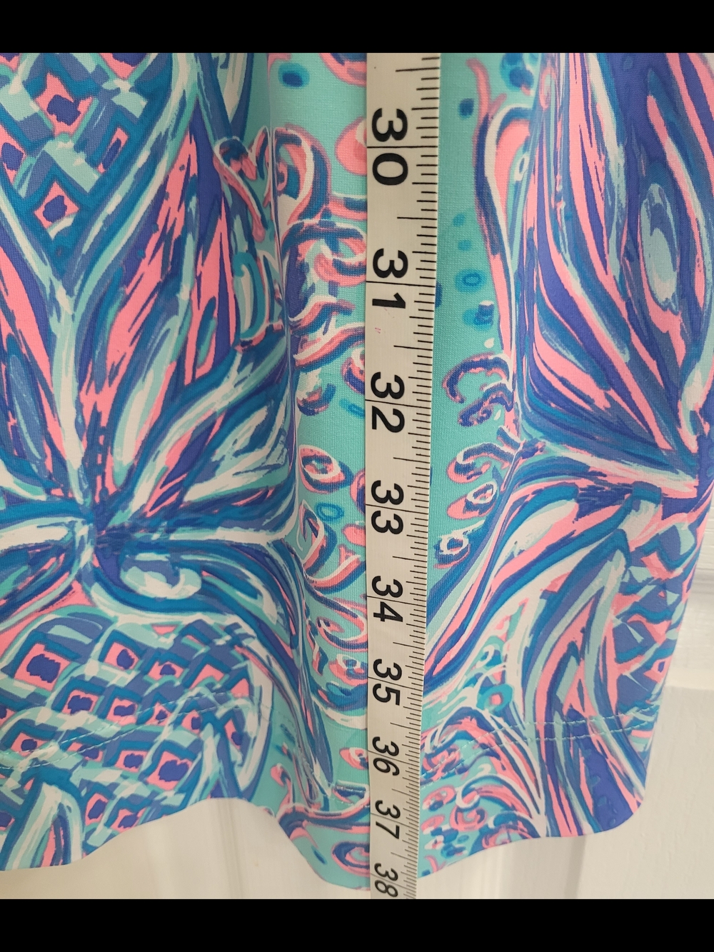 Tropical Pineapple Print Tank Dress in Aqua, Pink & Blue - Picture 7 of 7